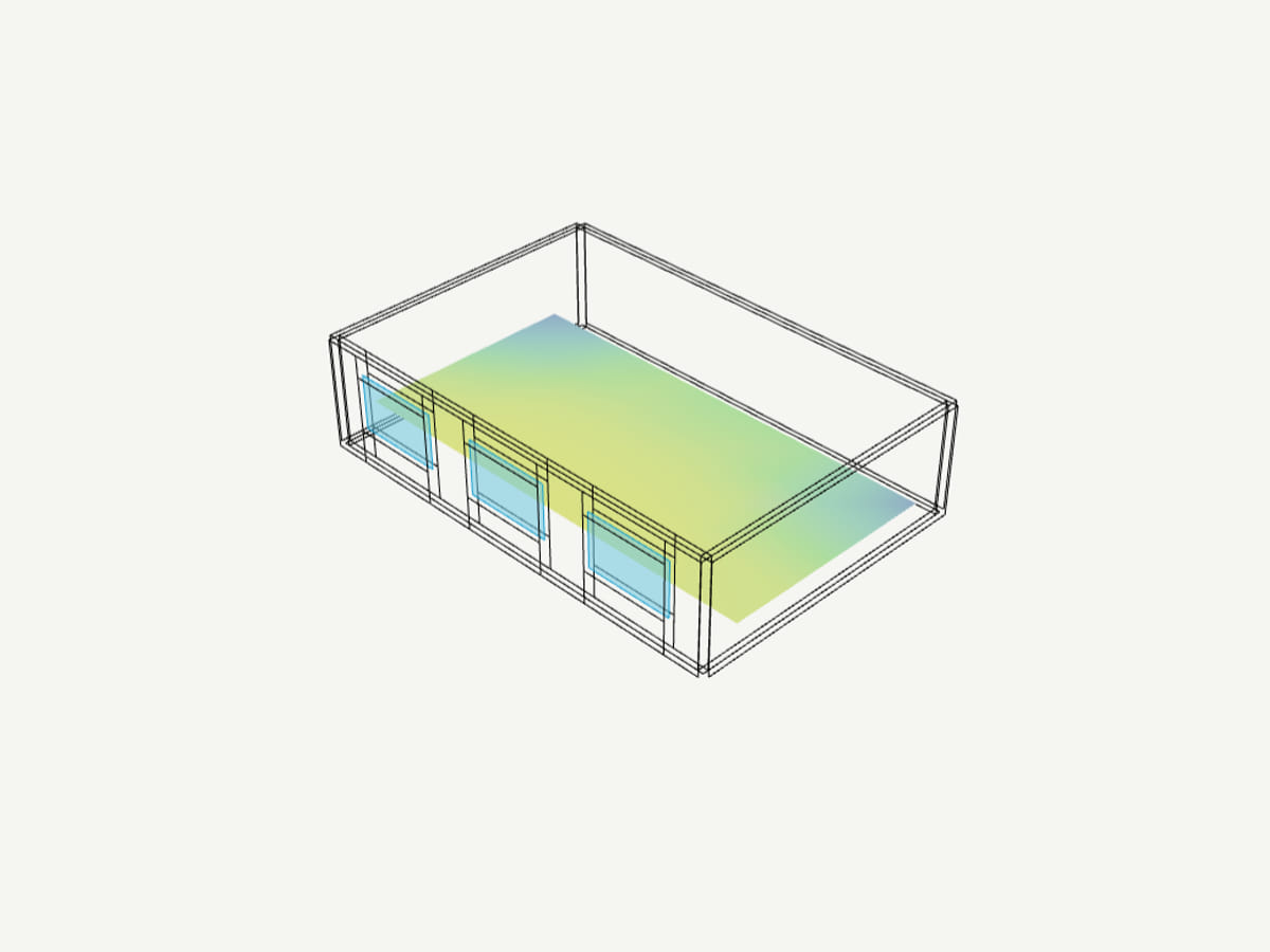 Side-lit office: Daylight falls off with depth from the window